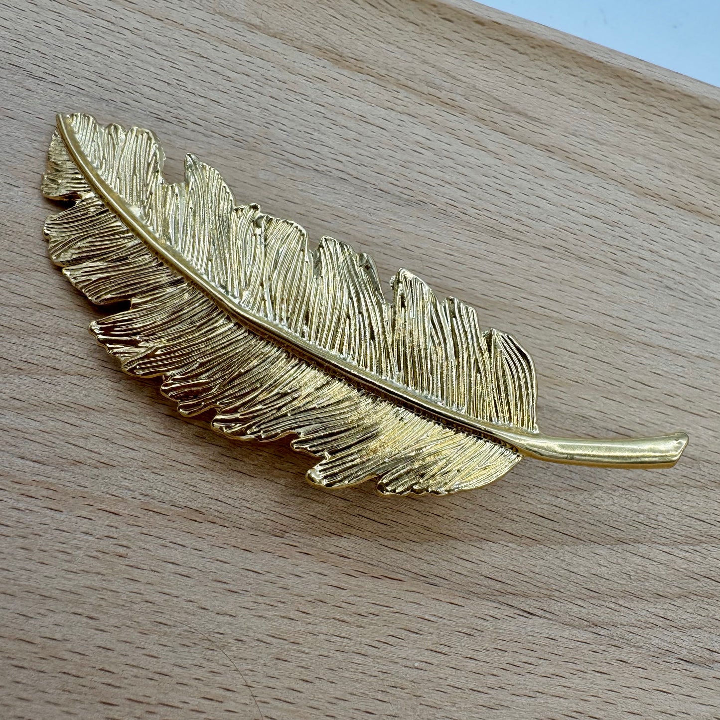 Mola de Cabelo Pena Grande Dourado