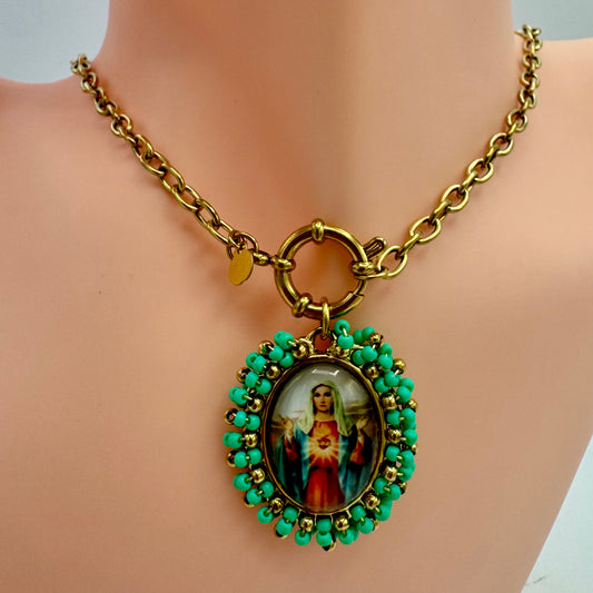 Fio Sagrado Coração de Maria Verde