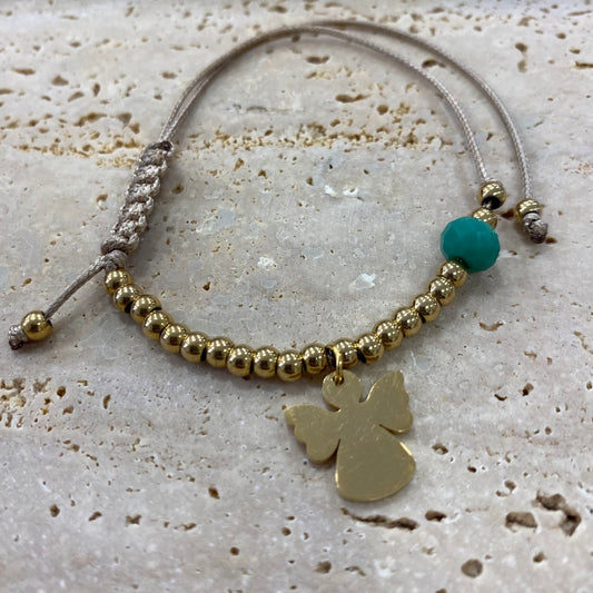 Pulseira, Fio, Anjo Dourada (Inox)