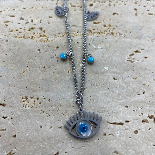 Pulseira de Pé Olho Prata