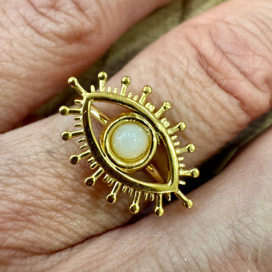 Anel Evil Eye Branco