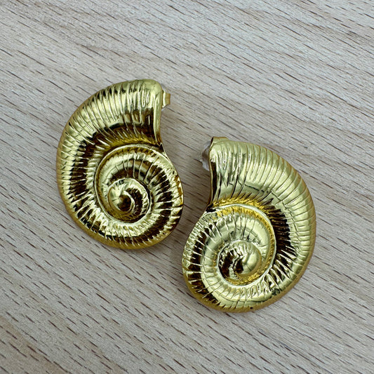 Brincos Caracol Marinho Dourado