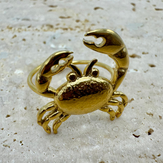 Anel Caranguejo Dourado