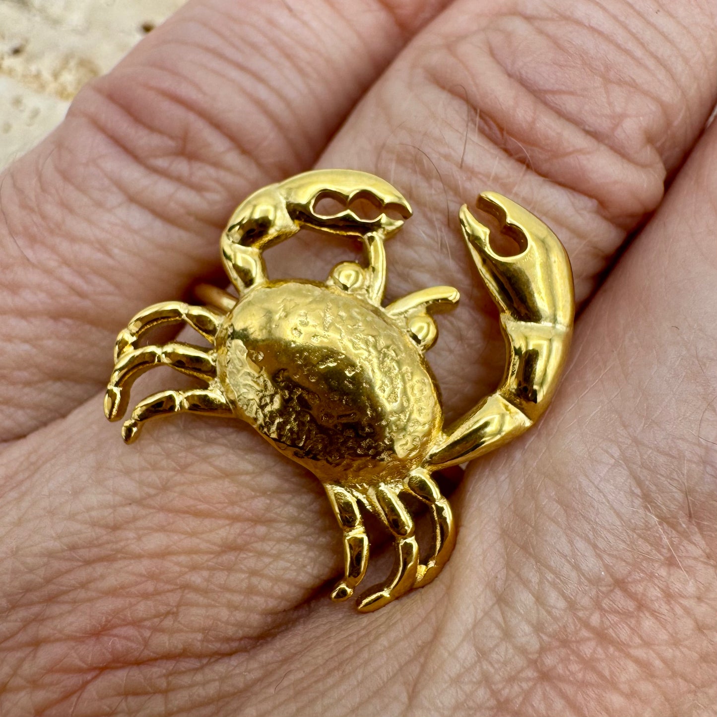 Anel Caranguejo Dourado