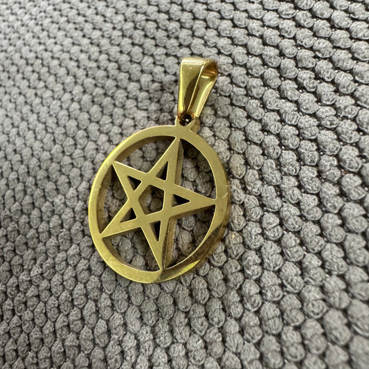 Pendente Estrela Pentagrama Dourado