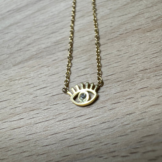 Fio com Olho com Brilhante Mini Dourado