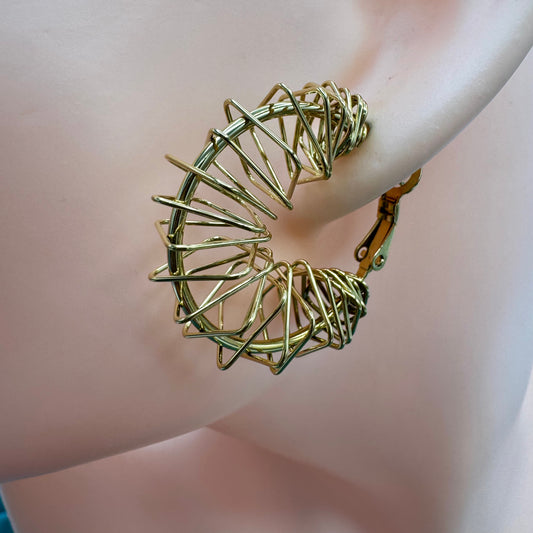 Brincos Argolas Rendilhadas Dourado
