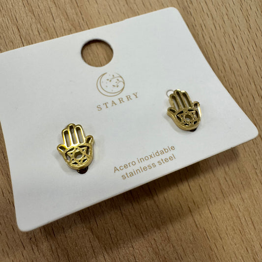 Brincos Mini Hamsá Dourado