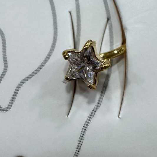 Brinco Singular Brilhante Estrela Dourado
