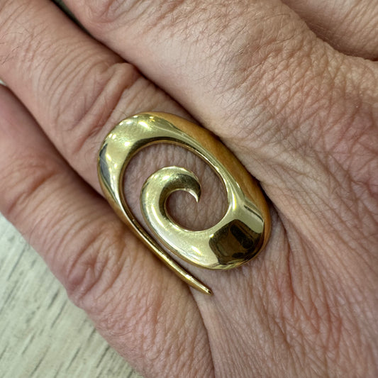 Anel Encaracolado Dourado