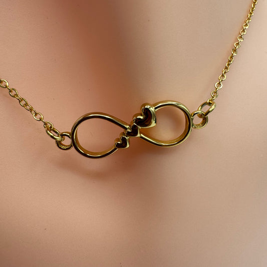 Fio Infinito 3 Corações Dourado