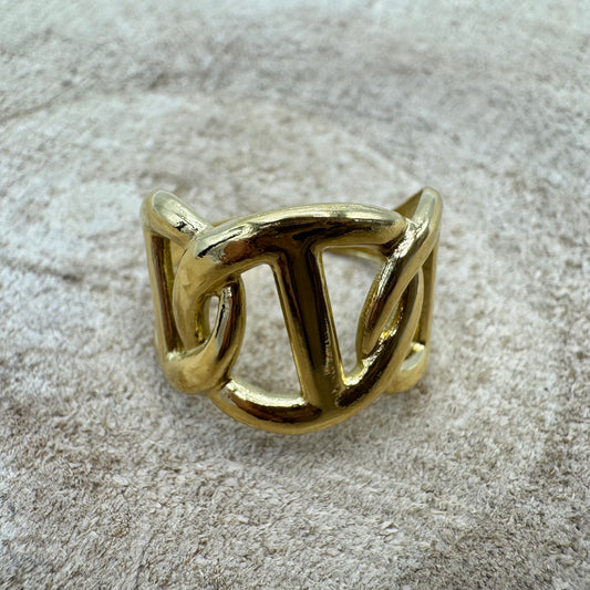 Anel Roda Cortada Dourado