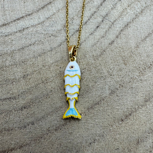 Fio Peixe Pequeno Branco Dourado