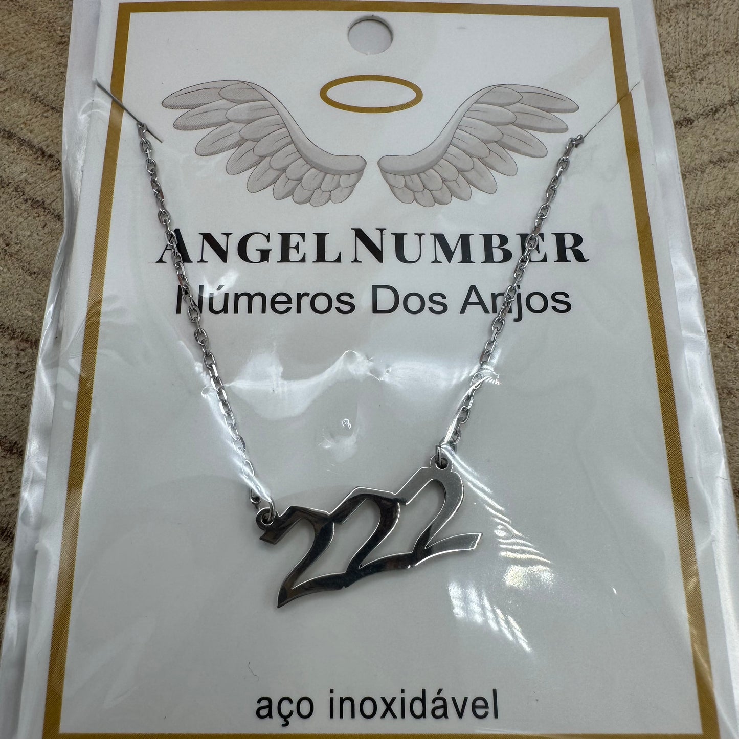Fio Número dos Anjos 222 Prateado
