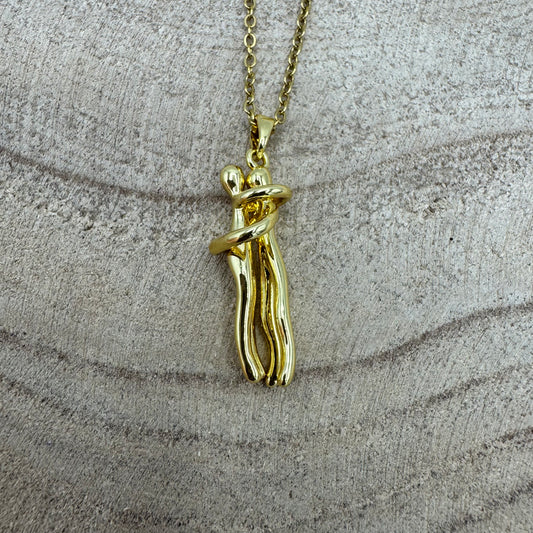 Fio Casal Abraçado Dourado