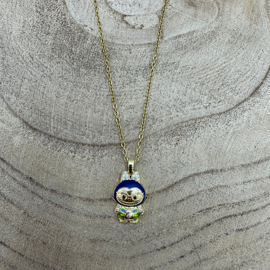 Fio Labubu Azul Dourado