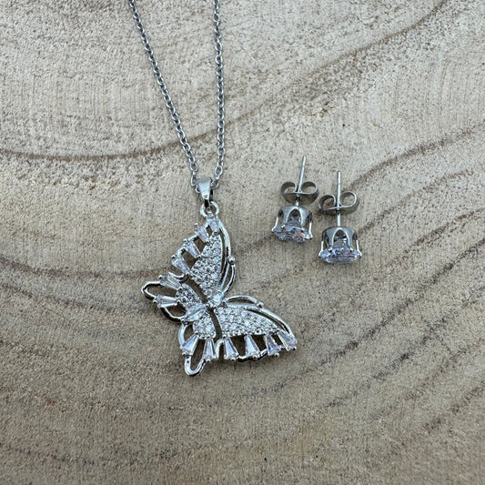 Fio Borboleta Brilhantes Prateado (Oferta Brincos)
