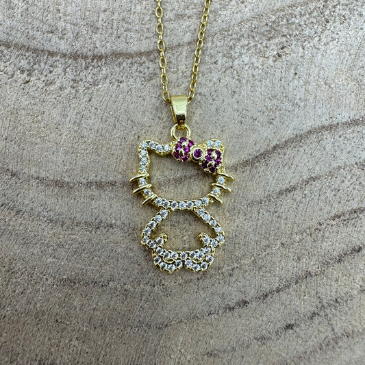 Fio Hello Kitty Brilhantes Dourado (Oferta Brincos)
