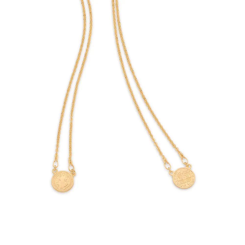 Escapulário de São Bento Mini 10mm Dourado