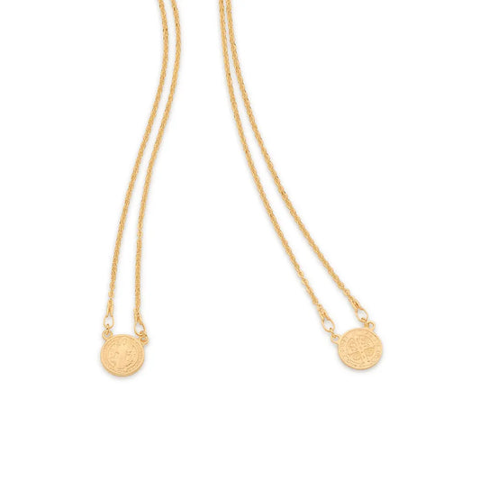 Escapulário de São Bento Mini 10mm Dourado
