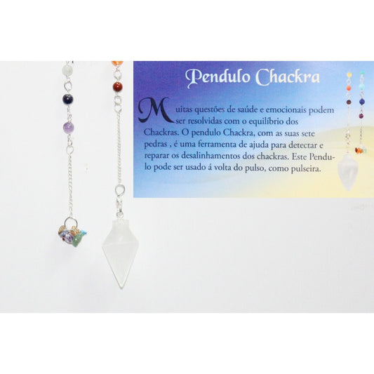 Pendulo 7 Chakras Pedra Ametista (2cm)