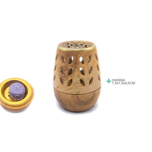 Queimador Ceramica (7,5x7,5x9,5cm) Folhas