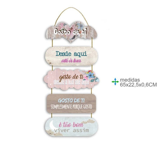 Placa Parede MDF (65x22cm) GOSTO DE TI