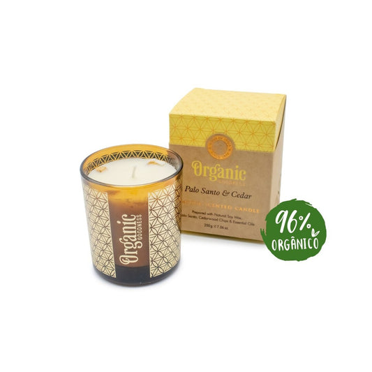 Vela Organica Masala Pau Santo e Cedro 200g