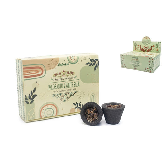 Copos Carvão/Resina Goloka Pau Santo/Salvia (6 pcs)