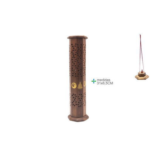 Porta Inc Torre Madeira Natural (31cm)
