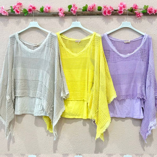 Blusa brisa leve com corte assimétrico e forro, VARIEDADES (Lilas, Bege, Mustarda, Bordeaux)