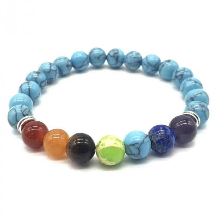 Pulseira dos 7 Chakras - Turquesas - Essencia Pura
