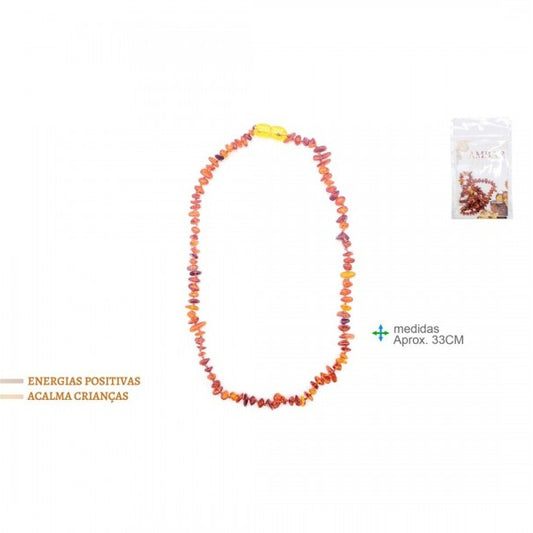 Colar Ambar Escuro 33cm (para criança)