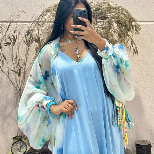 Blusa Algodão (Rosa/Azul) 4083 Azul