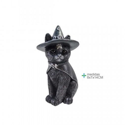Gato Wicca Resina 11x7.5x12.5cm