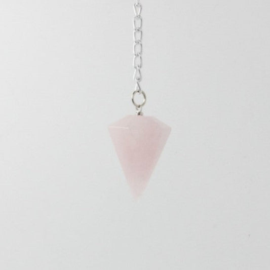 Pendulo Facetado Quartzo Rosa