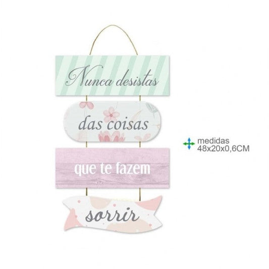 Placa MDF Mensagens (48x20cm)  NUNCA DESISTA