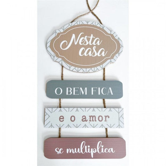 Placa Parede MDF (59x26cm)NESTA CASA