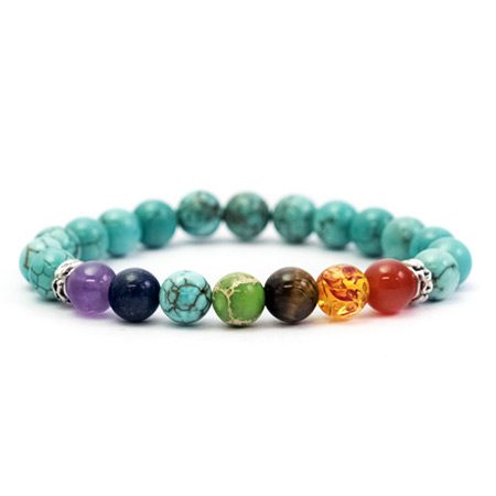Pulseira dos 7 Chakras - Turquesas - Essencia Pura