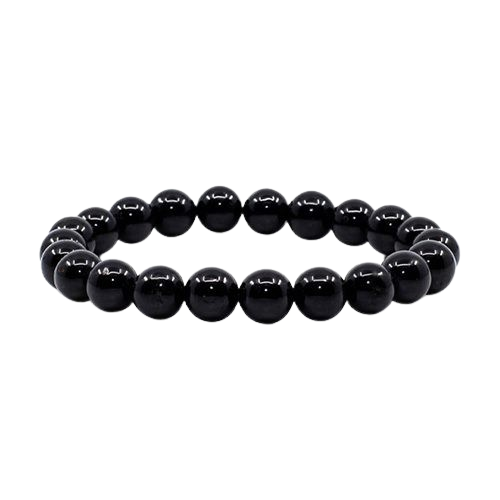 Pulseira de Turmalina Negra - Esferas 8 mm - Essencia Pura