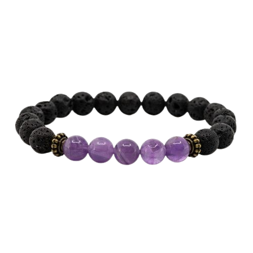 Pulseira Pedra Composta (Ametista & Vulcânica)