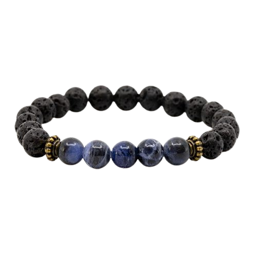 Pulseira Pedra Composta (Sodalite & Vulcânica)